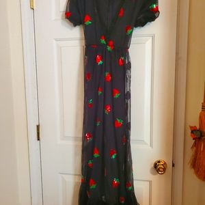 Black Stawberry Dress Sz L